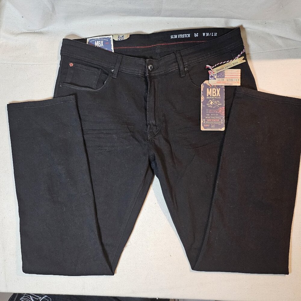 MBX Men's Denim Wear Slim Stretch Jeans - Size 38/32